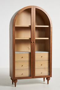 Slide View: 2: Fern Ash Wood Storage Cabinet