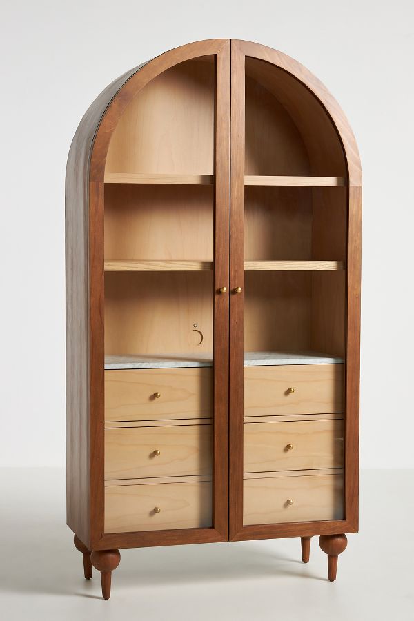 Slide View: 2: Fern Ash Wood Storage Cabinet