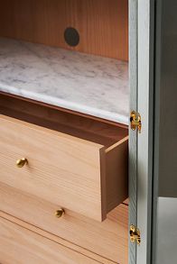 Slide View: 6: The Fern Marble Top Three-Drawer Storage Cabinet