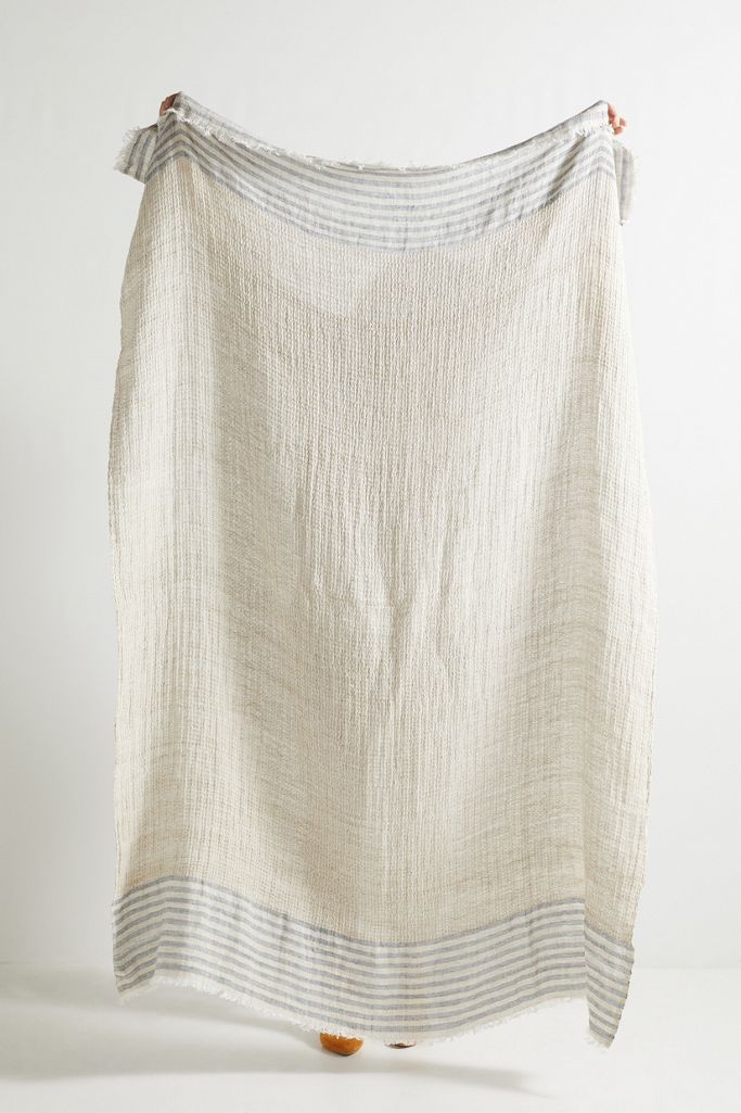 Striped Linen Throw Blanket Anthropologie