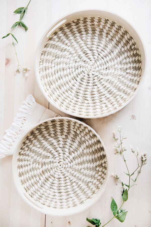 Slide View: 1: Roan Iris Lola Woven Bamboo Tray