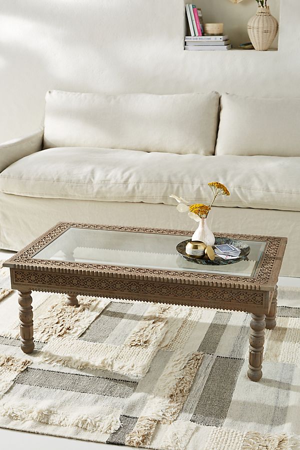 Slide View: 1: Handcarved Kai Coffee Table