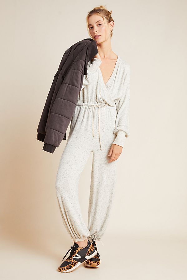 Slide View: 1: Brushed Fleece Jumpsuit