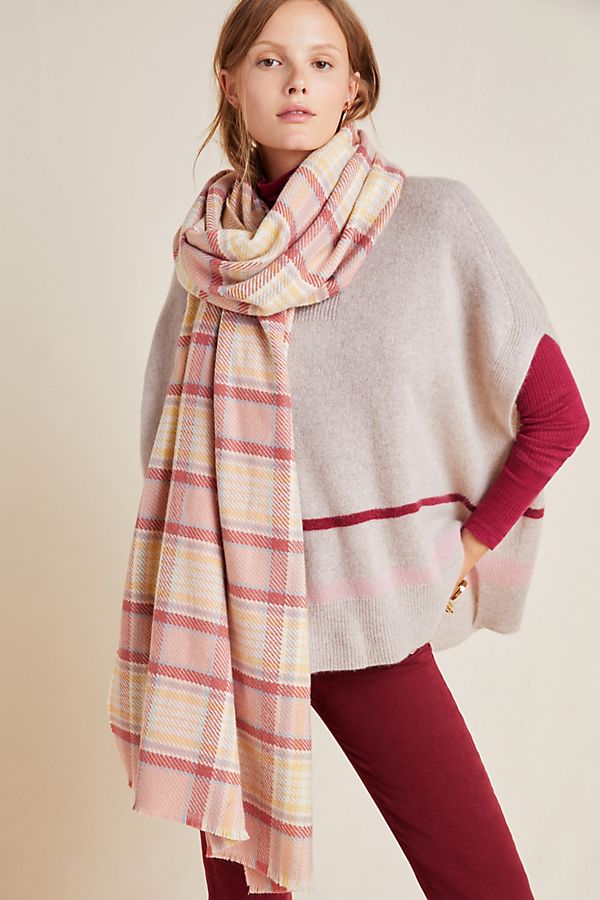 Slide View: 1: White + Warren V-Neck Cashmere Poncho