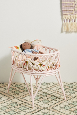 wicker doll bassinet