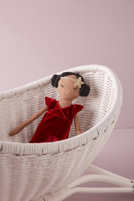 rattan doll crib