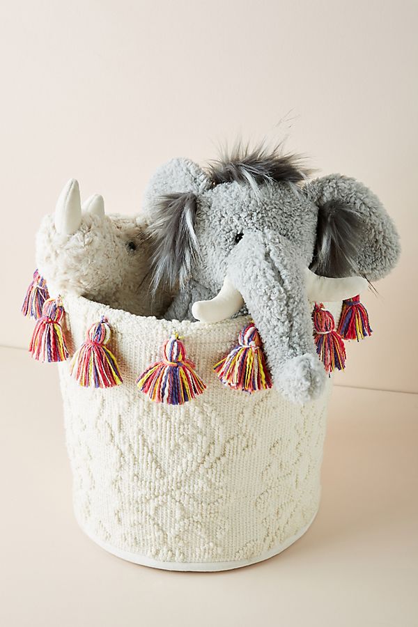 Slide View: 1: Tasseled Kids Storage Bin