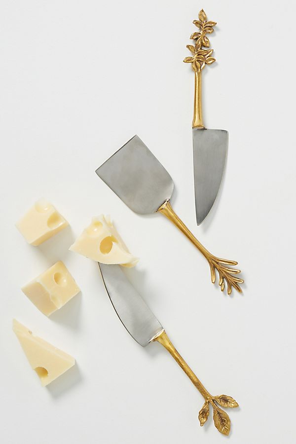 Slide View: 1: Herbiflora Cheese Knives, Set of 3