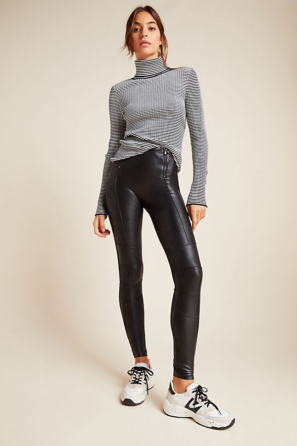 Slide View: 1: Spanx Hip-Zip Faux Leather Leggings