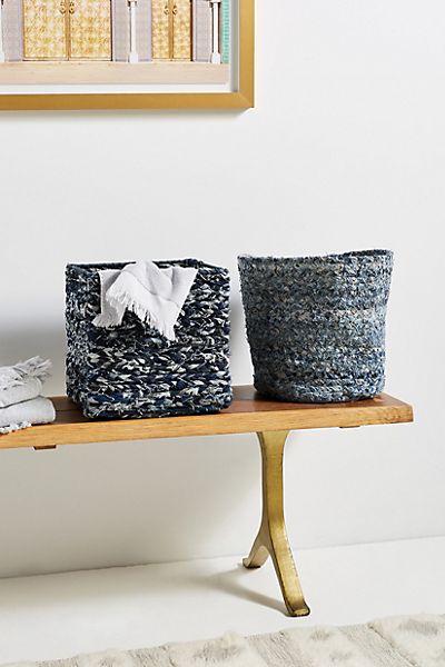 Braided Denim Basket