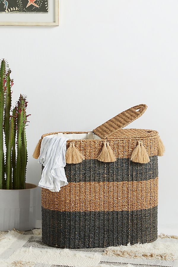 Slide View: 1: Seagrass Hamper Basket