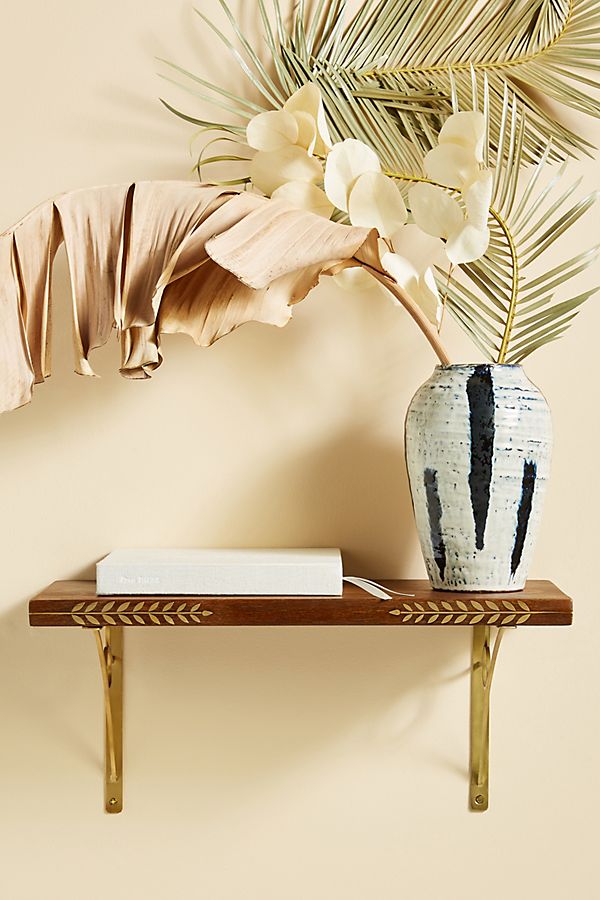 Slide View: 1: Willow Brass Inlay Shelf