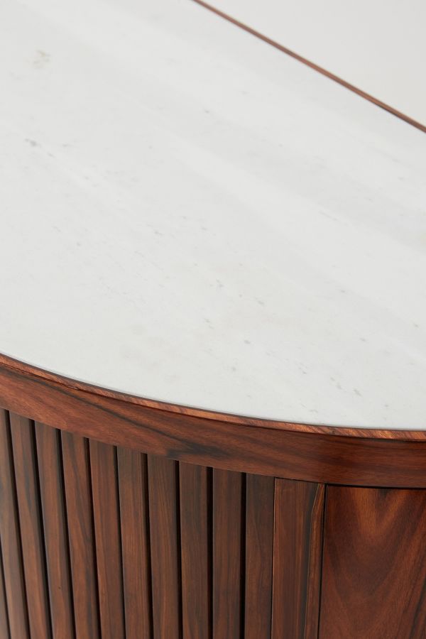 Slide View: 6: Deluxe Tamboured Demi-Lune Cabinet