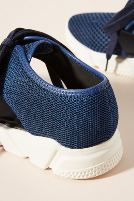 all black mesh platform sneakers