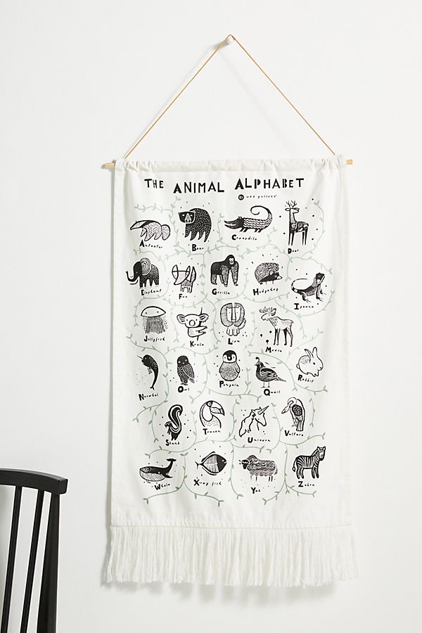 Slide View: 1: The Animal Alphabet Kids Wall Hanging