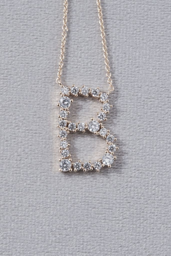 Crystal Monogram Necklace | Anthropologie