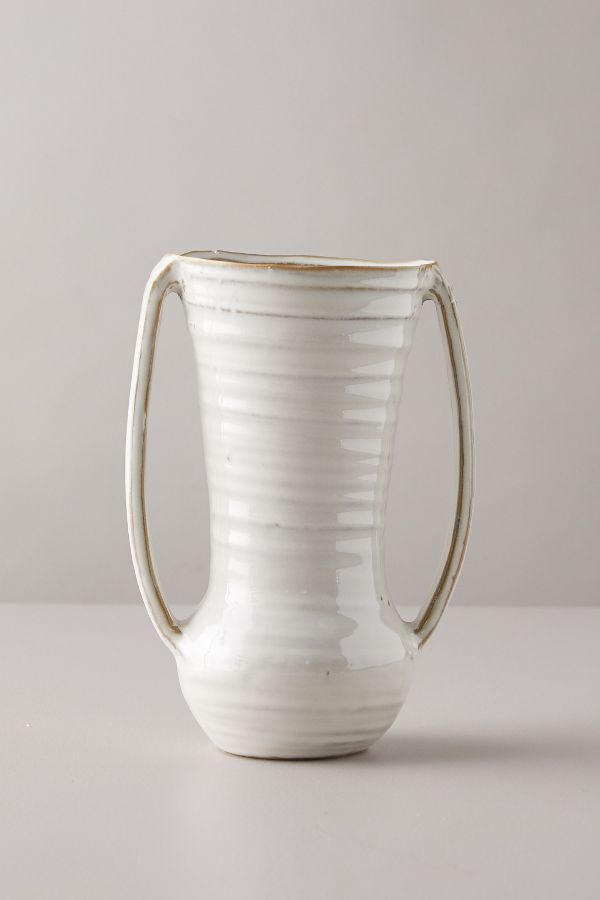 Slide View: 7: Vanilla Glossed Ceramic Vase