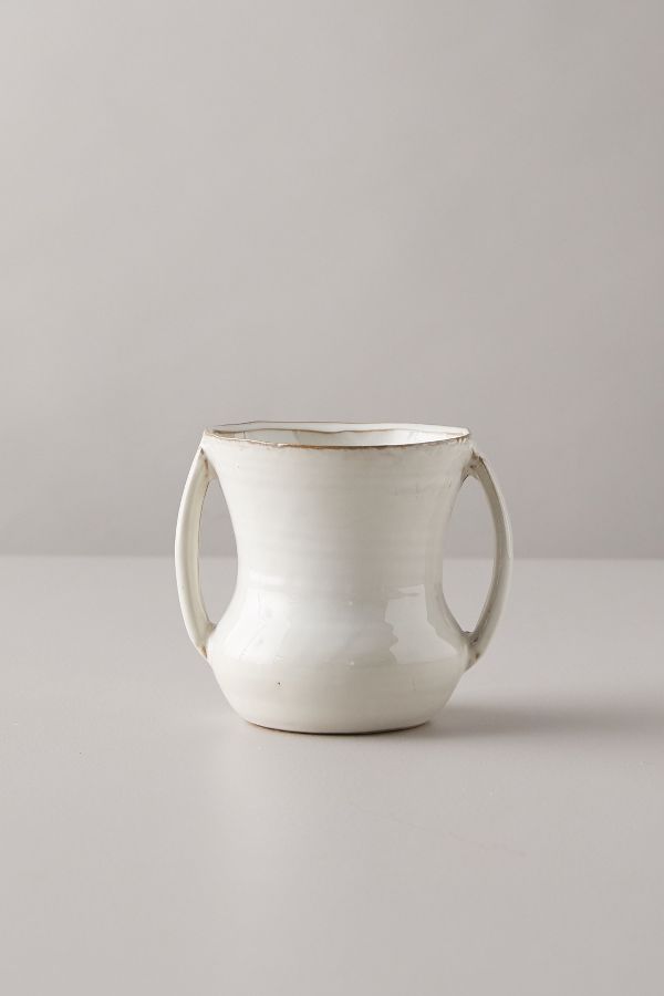 Slide View: 4: Vanilla Glossed Ceramic Vase