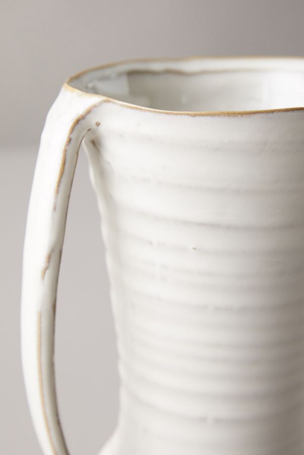 Slide View: 8: Vanilla Glossed Ceramic Vase