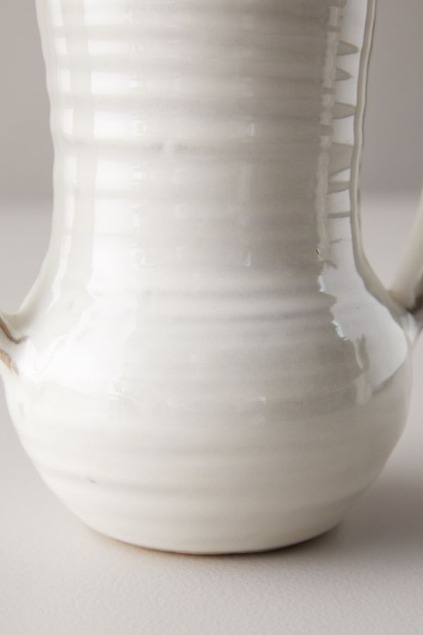 Slide View: 9: Vanilla Glossed Ceramic Vase