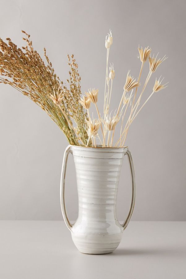 Slide View: 6: Vanilla Glossed Ceramic Vase