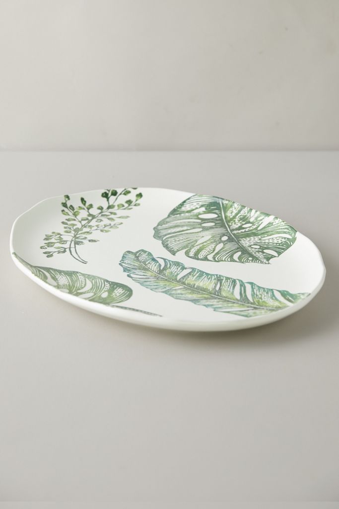 Tropical Leaves Serving Platter Anthropologie