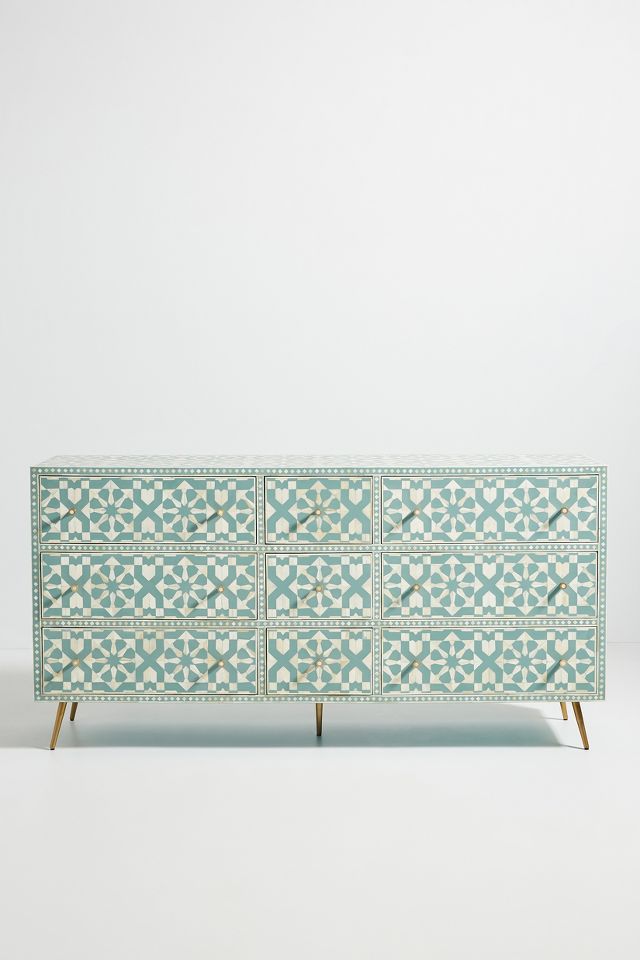 Moroccan Inlay Nine Drawer Dresser Anthropologie