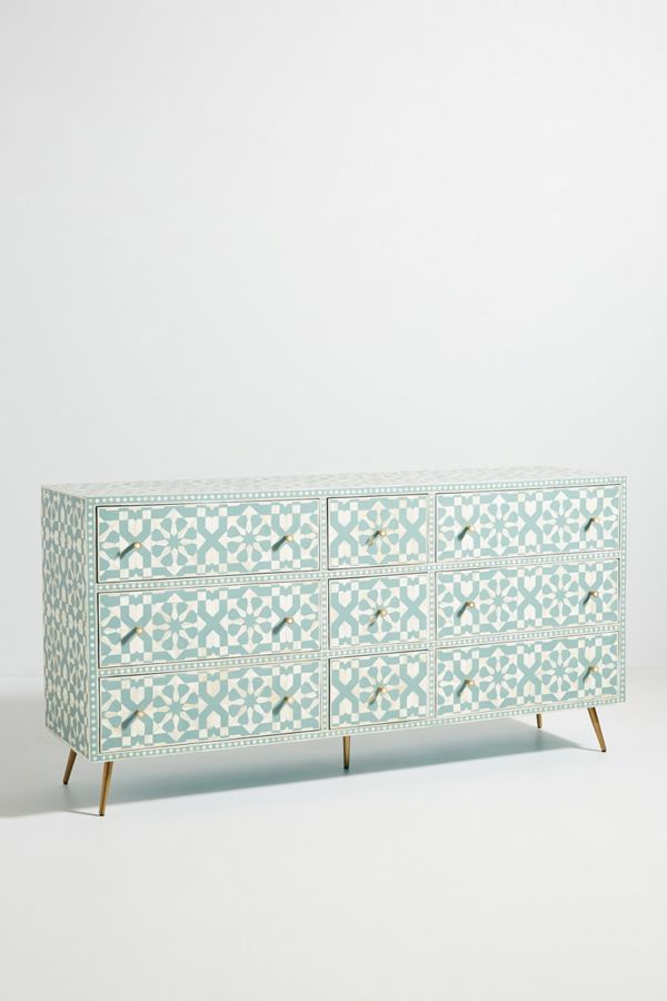 Moroccan Inlay Nine Drawer Dresser Anthropologie