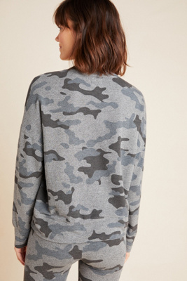 sundry varsity camo pullover