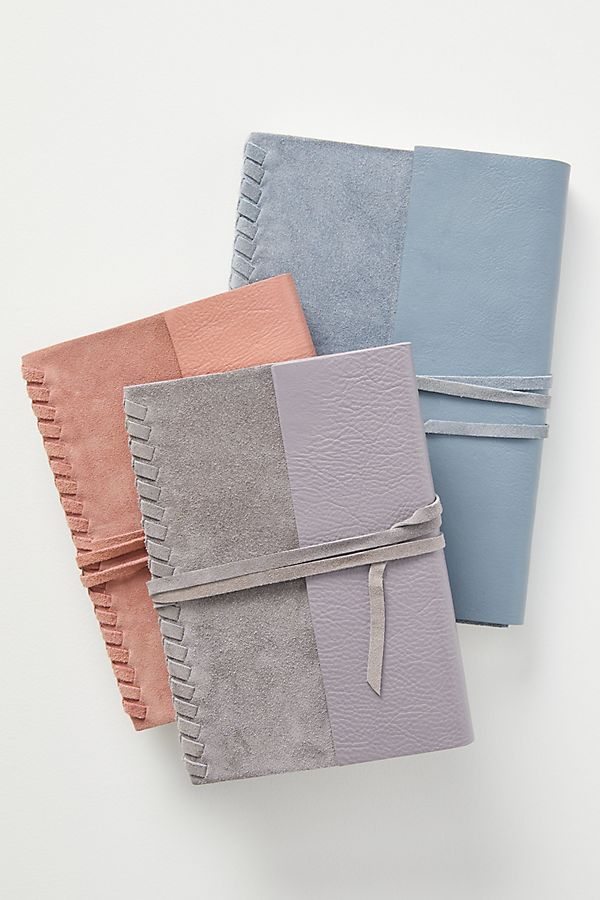Slide View: 1: Braided Suede Journal