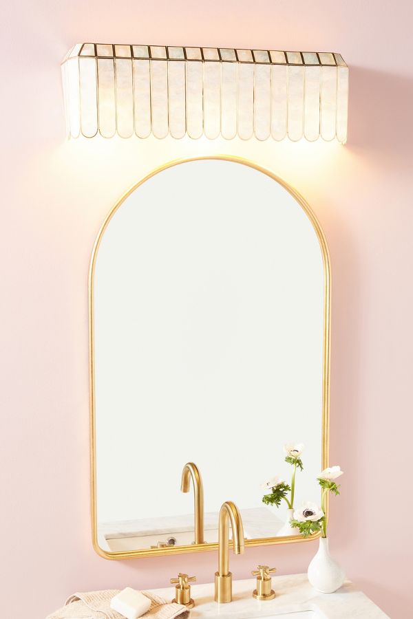 Slide View: 1: Madelyn Capiz Faceted Vanity Sconce