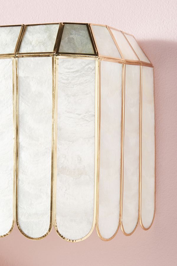 Slide View: 3: Madelyn Capiz Faceted Vanity Sconce