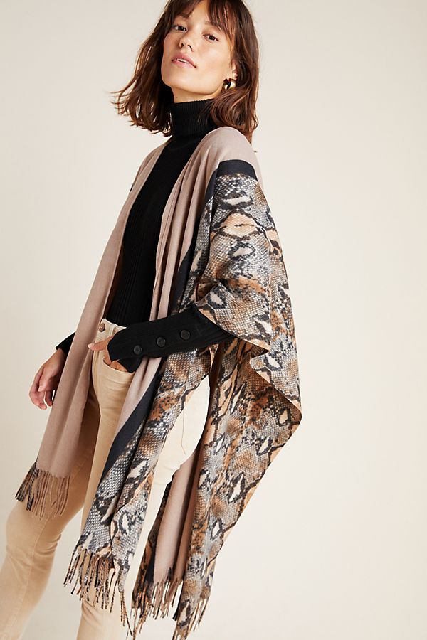 Slide View: 1: Olive Fringed Wrap