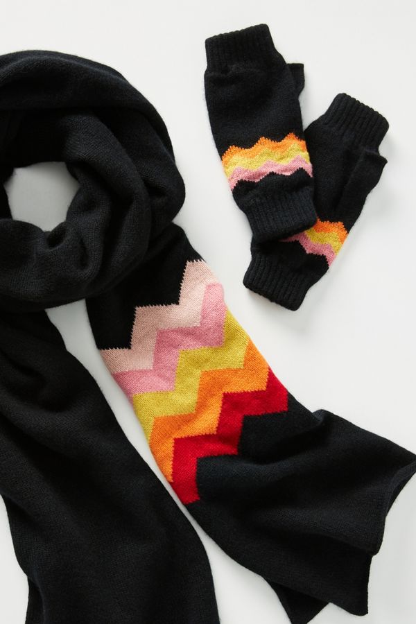 ZigZag Cashmere Fingerless Gloves Anthropologie