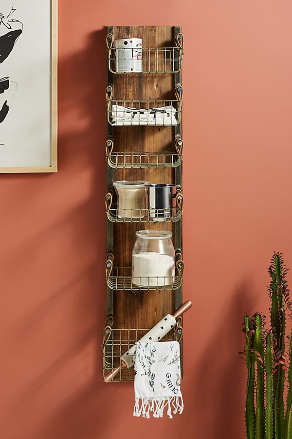 Slide View: 1: Provincial Basket Storage Rack