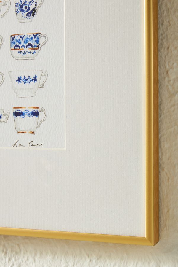 Slide View: 4: Blue and White Pattern China Teacups Wall Art