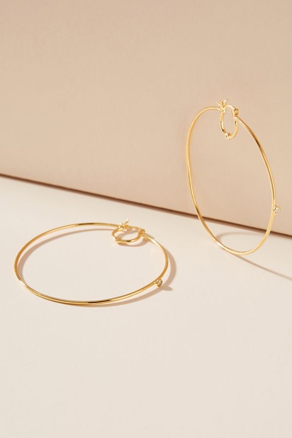 Scosha 14k Gold Vemeil Diamond Hoop Earrings Anthropologie