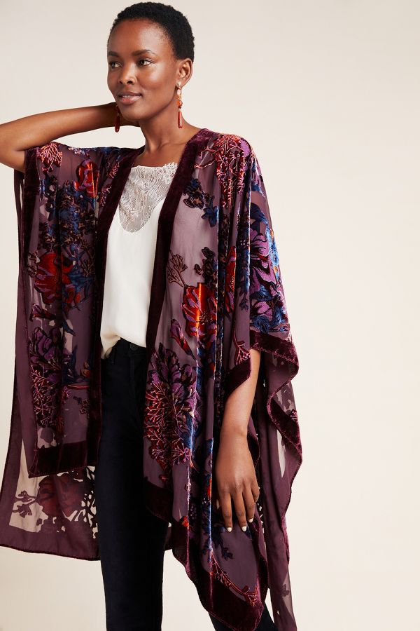 Florence Burnout Velvet Kimono | Anthropologie