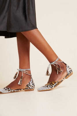 flats with ankle ties