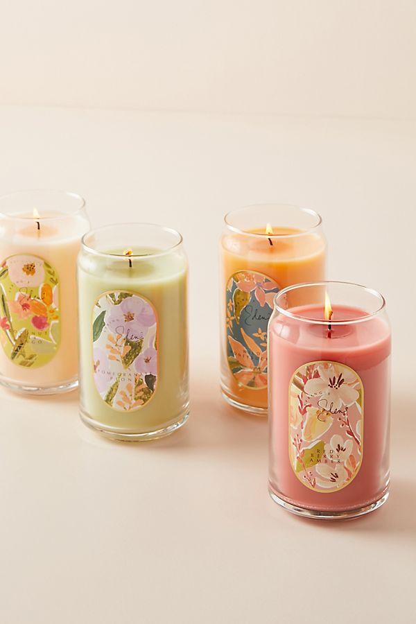Slide View: 1: Spring's Eden Wrapped Glass Candle