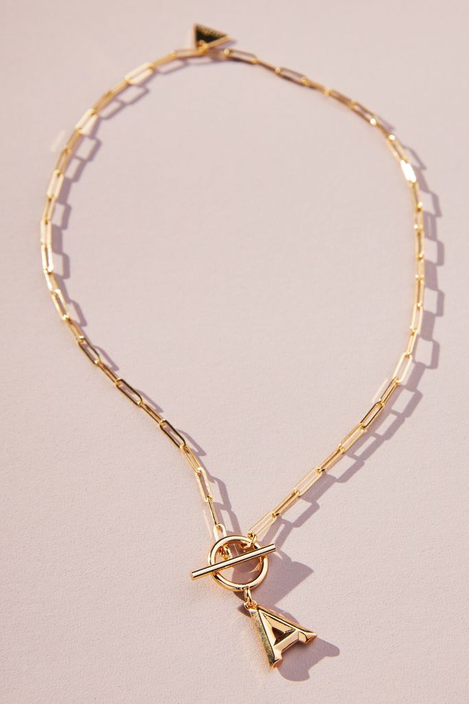 Chain Link Monogram Necklace | Anthropologie
