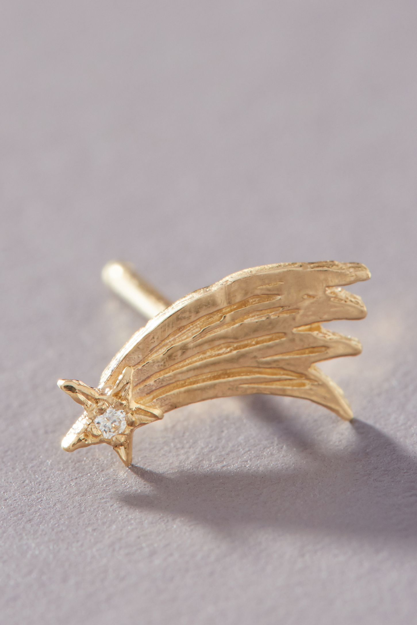 Boucle Doreille à Diamant étoile Filante En Or 14 Ct Sofia Zakia