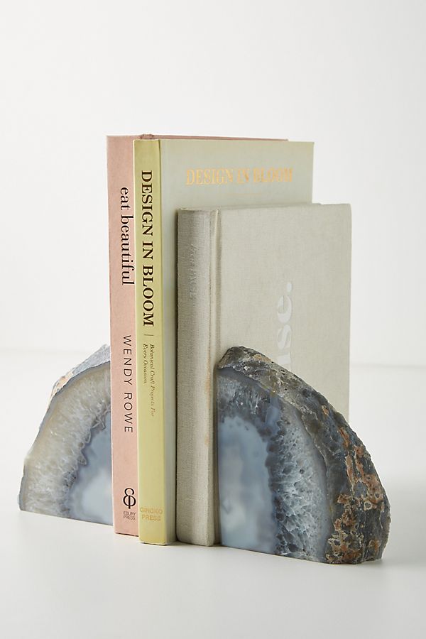 Slide View: 1: Agate Crystal Bookends