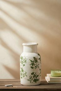 Slide View: 3: Green Chinoiserie Column Vase