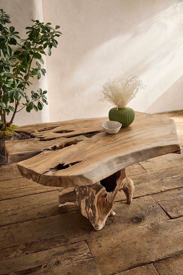 Slide View: 2: Teak Root Coffee Table