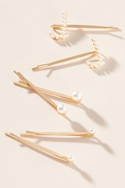 Monogram Pearl Bobby Pin Set Anthropologie 