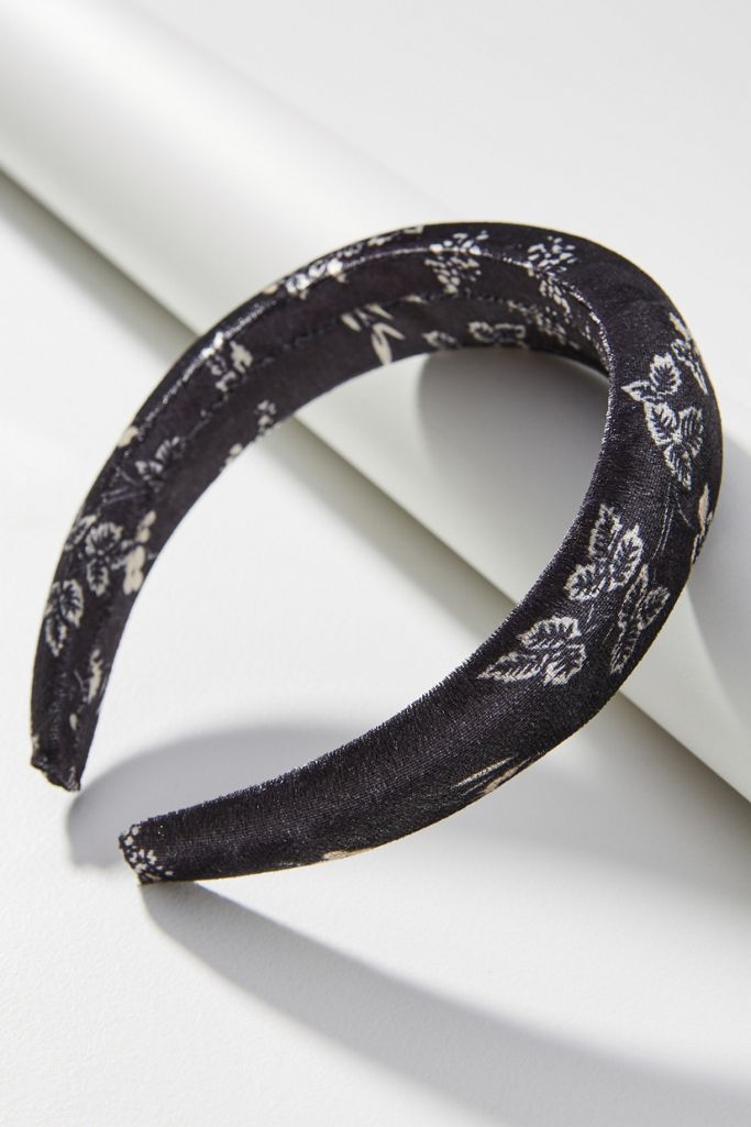 Floral Padded Velvet Headband Anthropologie