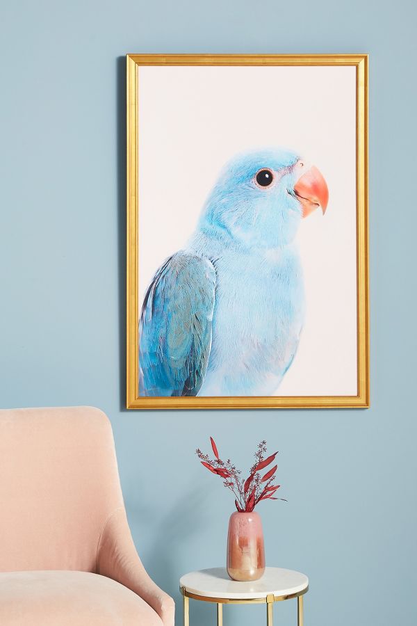 Slide View: 1: Blue Parrot Wall Art