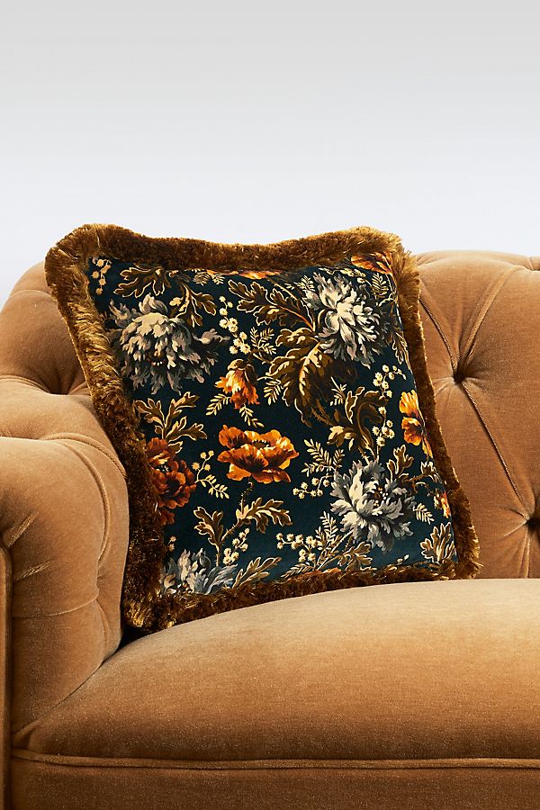 Slide View: 1: House of Hackney Opia Fringed Velvet Pillow