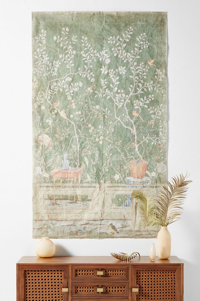 Birds and Potted Tree Tapestry Anthropologie